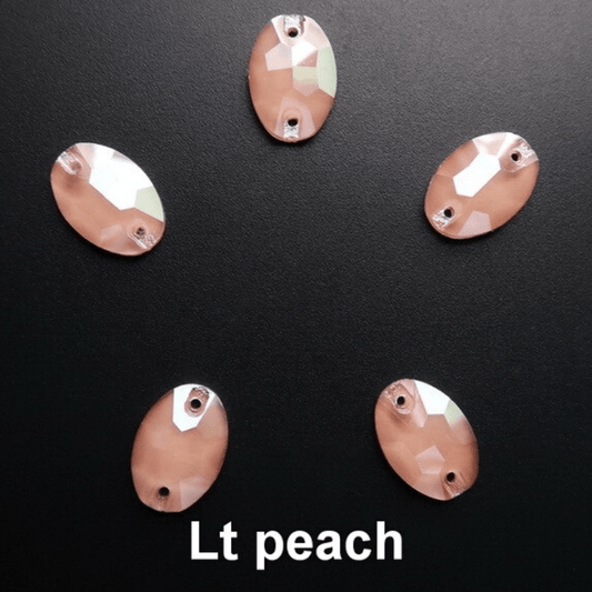 Sundaylace Creations & Bling Glass Gems 13*18mm Light Peach Pastel Jelly Oval, Sew on Glass Gems