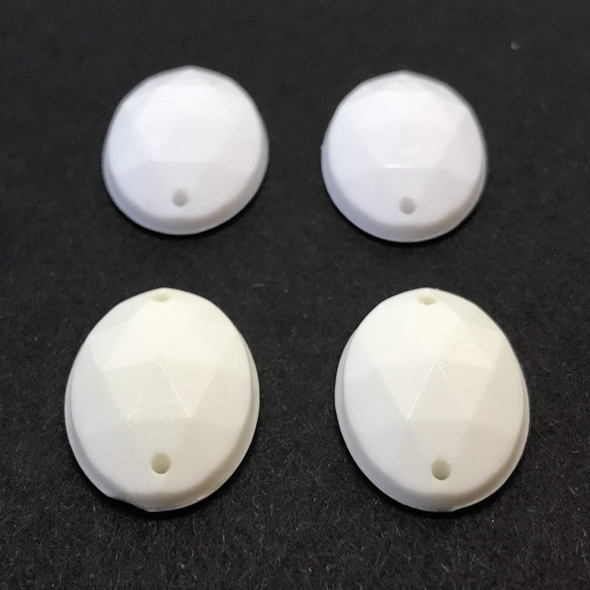 Sundaylace Creations & Bling Resin Gems 13*18mm OVAL White and Ivory Opaque Resin Gem