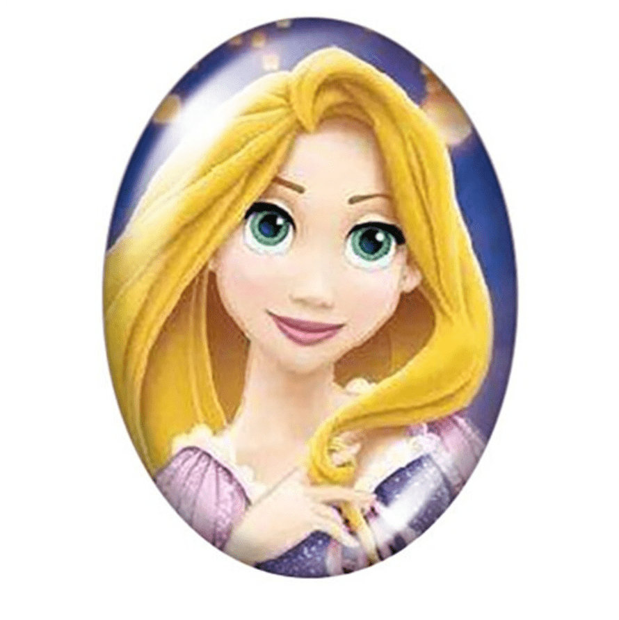 Sundaylace Creations & Bling Resin Gems Tangled Headshot 13*18mm Princesses Cartoon Character Acrylic OVAL Glass, Glue on, Resin Gem (Sold in Pair)
