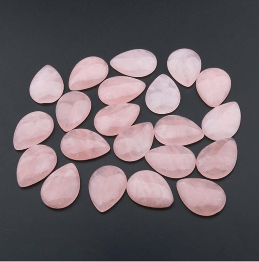 Sundaylace Creations & Bling Stone Gem 13*18mm Rose Quartz (Pink) Teardrop, Precious Natural Stone Quartz, Glue on, Stone Gem