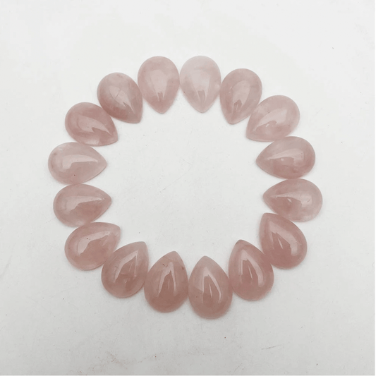 Sundaylace Creations & Bling Stone Gem 13*18mm Rose Quartz (Pink) Teardrop, Precious Natural Stone Quartz, Glue on, Stone Gem