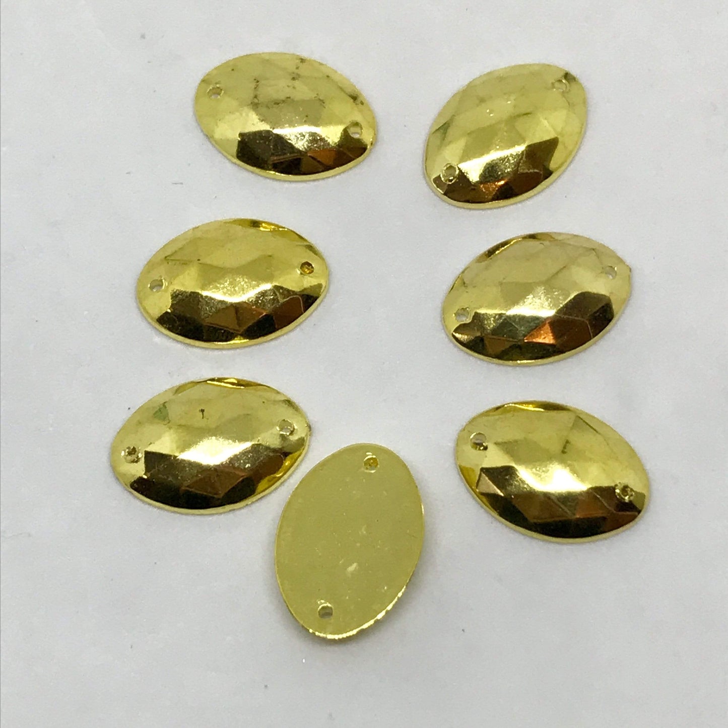 Sundaylace Creations & Bling Resin Gems 13*18mm Metallic Gold Oval Sew on Resin Gem