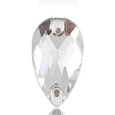 Sundaylace Creations & Bling Fancy Glass Gems 13*22mm 13*22mm & 18*25mm Clear Crystal Teardrop Foil Back, Sew On Fancy Glass Gem