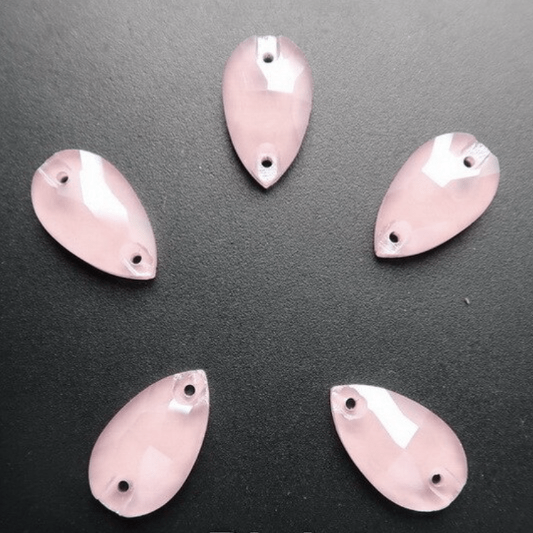 Sundaylace Creations & Bling Fancy Glass Gems 13*22mm Pink Jelly Teardrop, Sew on, Fancy Glass Gems