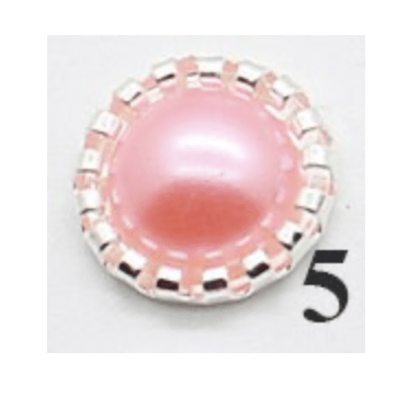 Sundaylace Creations & Bling Rhinestone Frame Pink 13mm Mint, Pink and White in a Coat Snap Button Rhinestone Frame, Flat Back, Resin Gem
