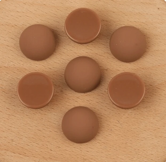 Sundaylace Creations & Bling Resin Gems Chai Latte Brown 14*14mm Matte Round Shaped Gem, Glue on, Resin Gem *NEW 2022*