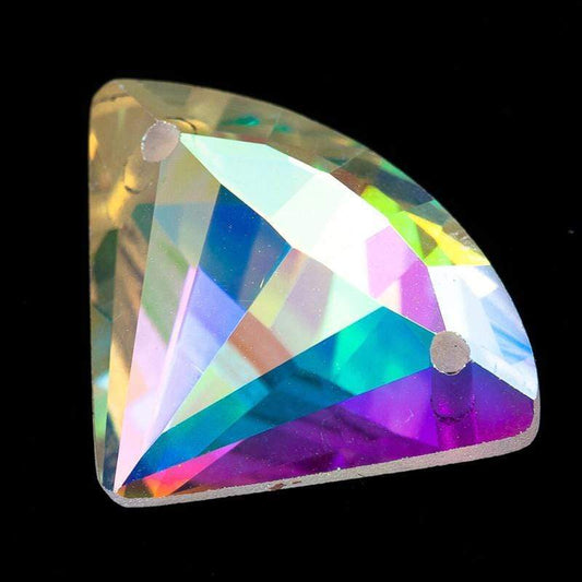 Sundaylace Creations & Bling Fancy Glass Gems 14*18mm AB Fan/Diamond Shaped, Sew On, Fancy Glass Gem