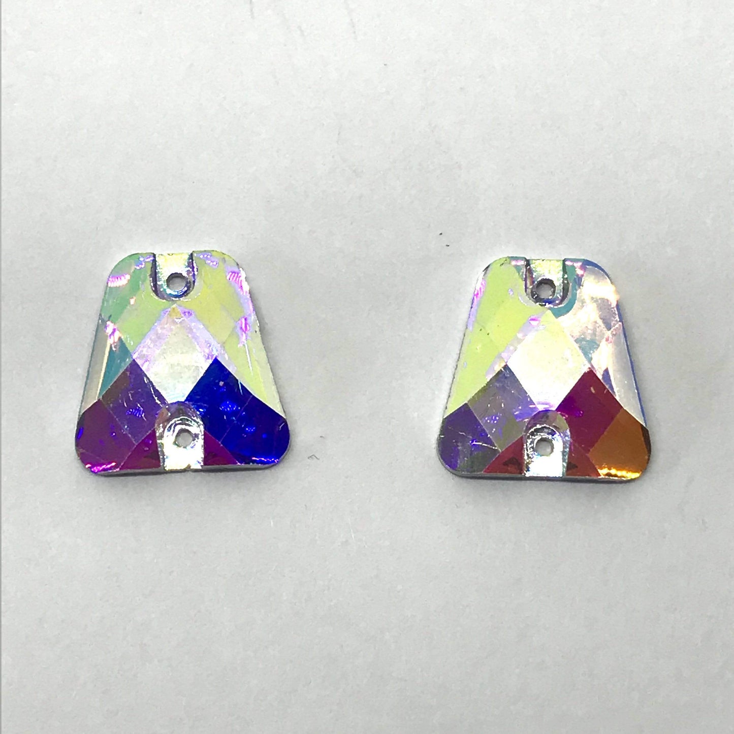 Sundaylace Creations & Bling Resin Gems 14mm Crystal AB Trapezoid Shaped Resin Gem, Sew on