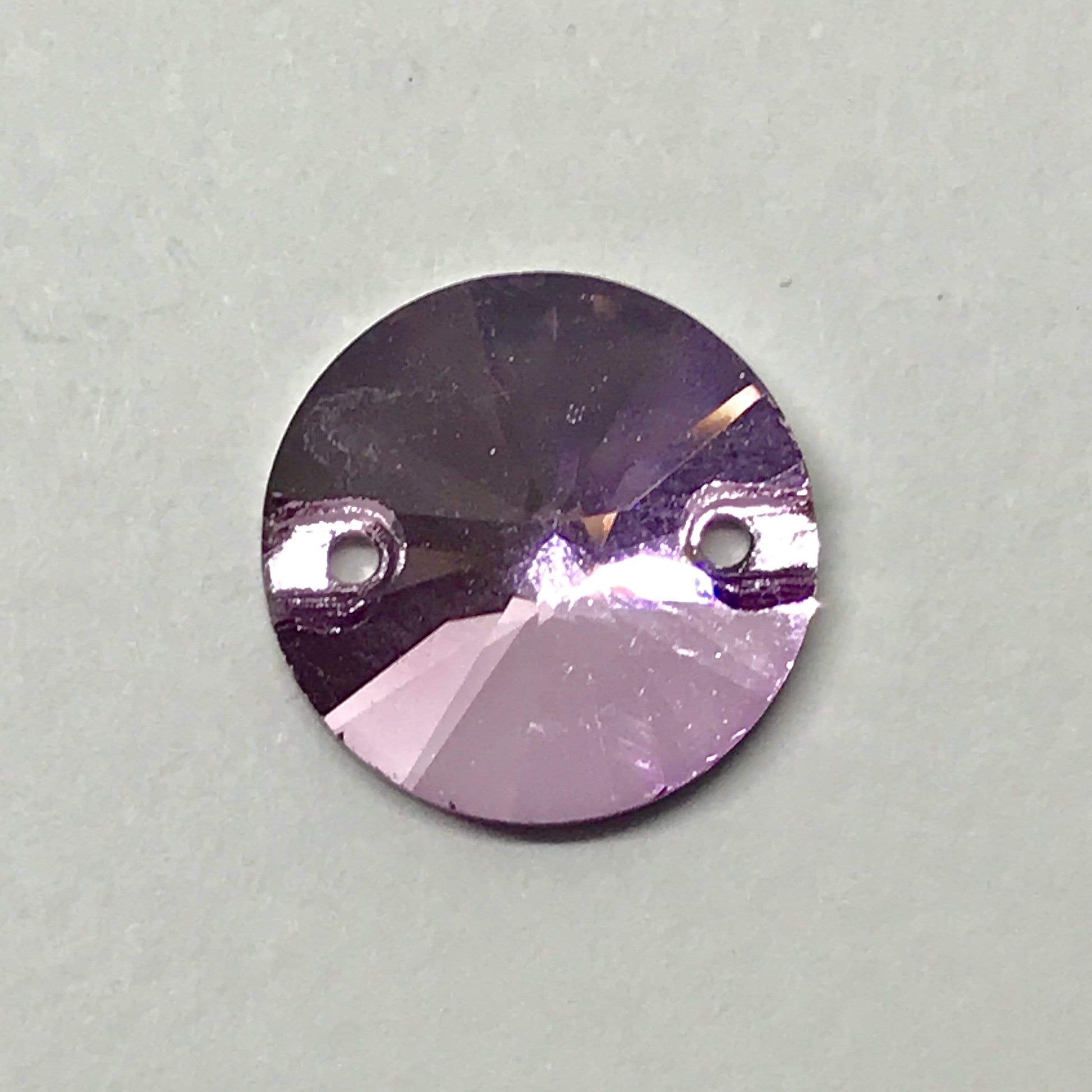 Sundaylace Creations & Bling Glass Gem Light Purple 14mm Rose Pink, Dark Purple and Light Purple Rivoli Glass Gem, Sew on