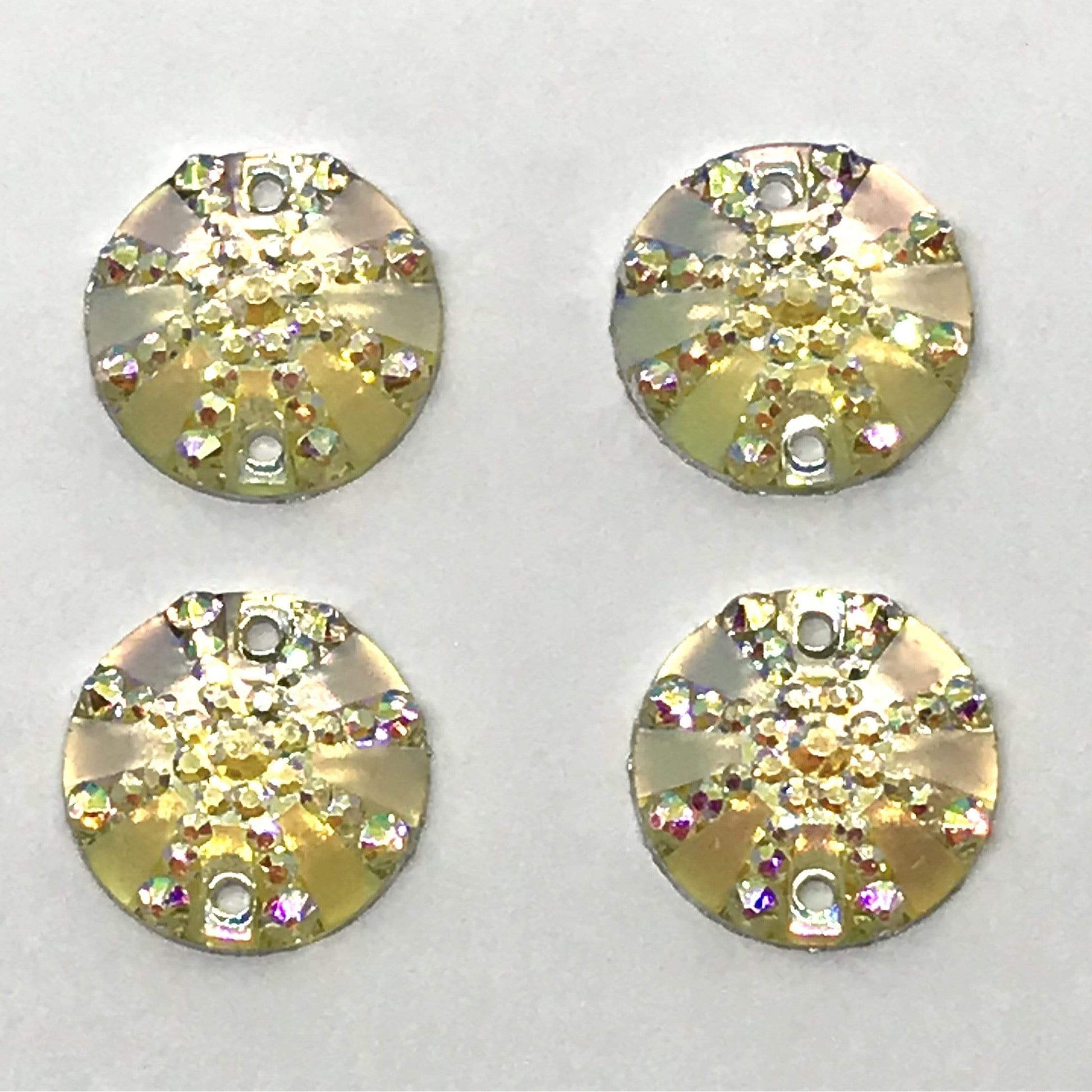 Sundaylace Creations & Bling Resin Gems 14mm Round AB with Starburst pattern Resin Gem, Sew on