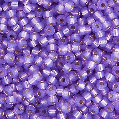 Miyuki 15/0 Seed Beads Miyuki Seed Bead 15/0 Lilac Silver Lined Opal Dyed Alabaster