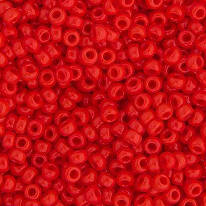 4mm Blood Red Opaque Czech Seed Beads x20g - Czech Nacreous Seed