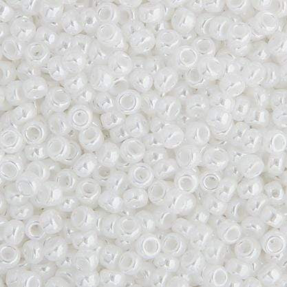 Miyuki 15/0 Seed Beads Miyuki Seed Bead 15/0 White Pearl Opaque Luster (0420v)