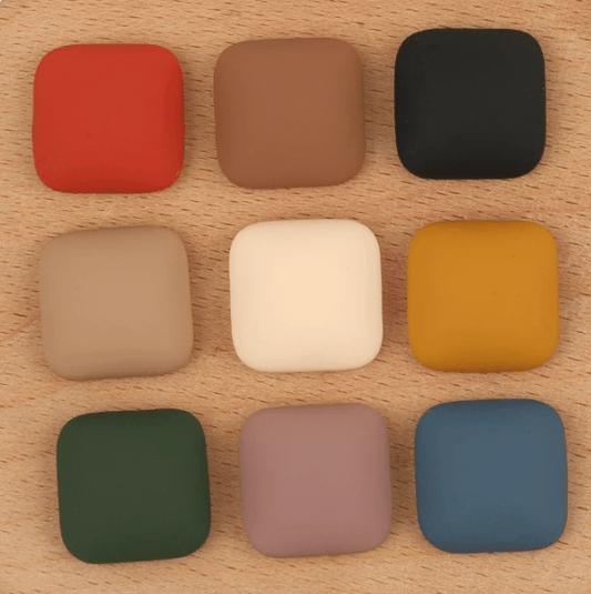 15*15mm Matte Acrylic Rounded Square Shaped, Glue on, Resin Gem *NEW 2023* (Sold in Pair) Resin Gems