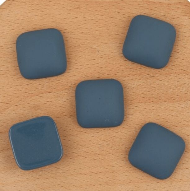 Blue Dusk Matte 15*15mm Matte Acrylic Rounded Square Shaped, Glue on, Resin Gem *NEW 2023* (Sold in Pair) Resin Gems