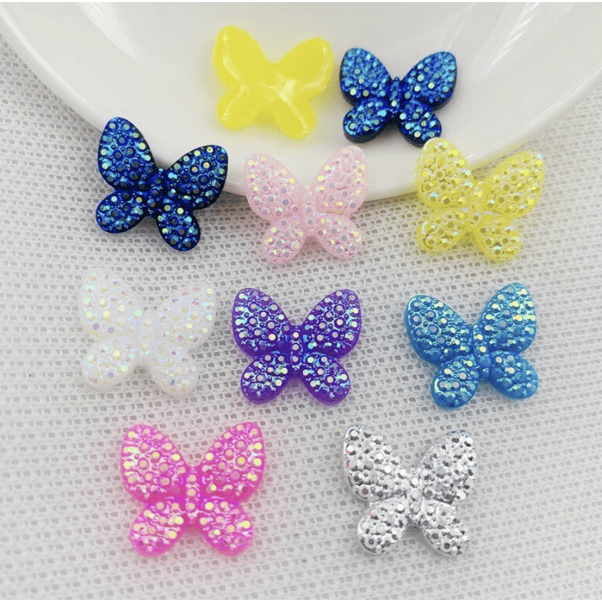Sundaylace Creations & Bling Resin Gems 15*16mm Mixed Butterfly Shaped, Glue on, Resin Gem