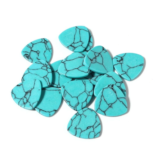 Sundaylace Creations & Bling Stone Gem 15mm Turquoise Triangle 15mm Turquoise - Howlite Thin Trillion Triangle Shaped, Glue on, Stone Gem