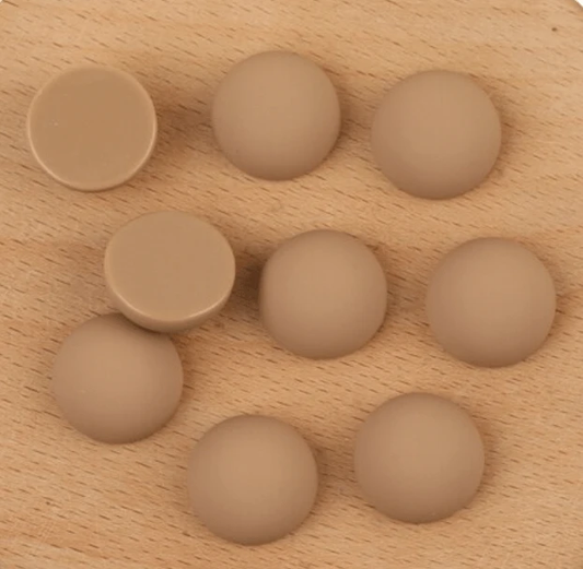 Sundaylace Creations & Bling Resin Gems Tan 16*16mm Matte Round Shaped Gem, Glue on, Resin Gem *NEW 2022* Medium Sized
