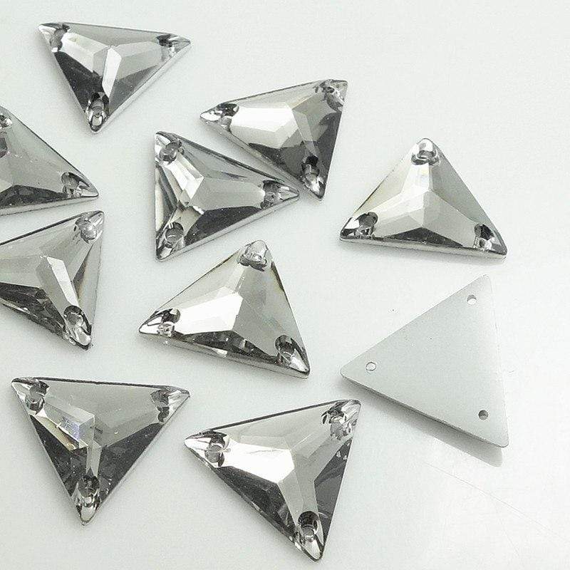 Sundaylace Creations & Bling Resin Gems Grey 16mm Mixed Acrylic Triangle Sew on, Resin Gems