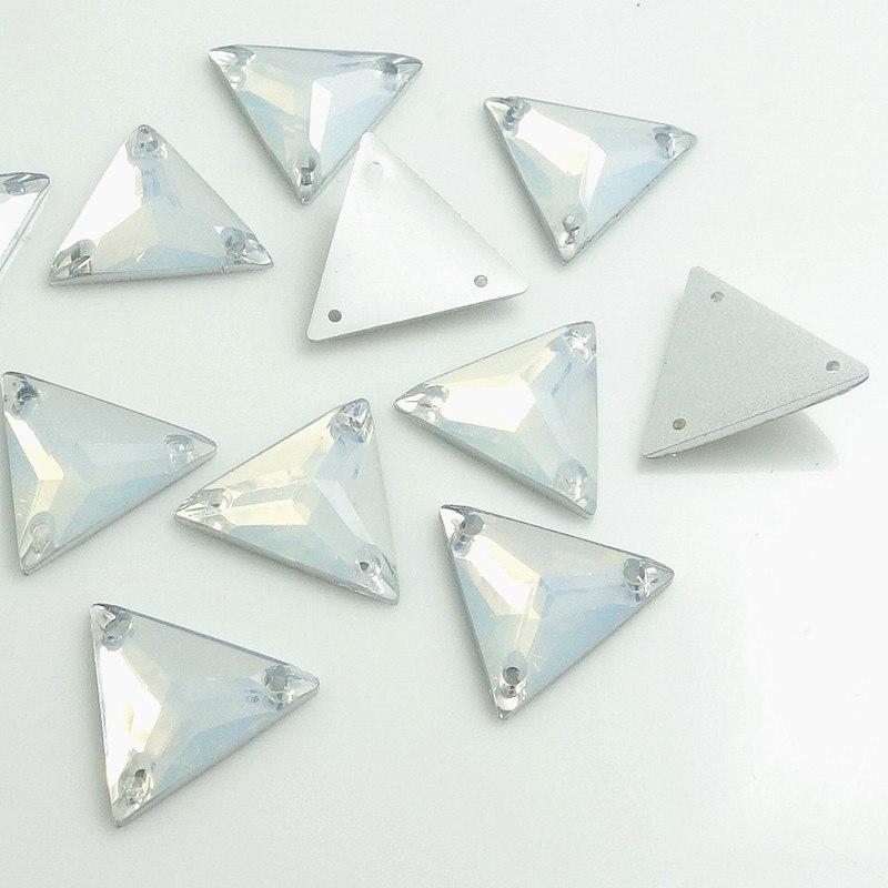 Sundaylace Creations & Bling Resin Gems Opal White 16mm Mixed Acrylic Triangle Sew on, Resin Gems
