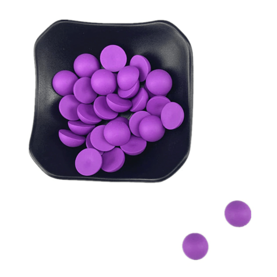 Neon Purple 16mm NEON MATTE Round, Glue on, Resin Pearl Gem (Sold in Pair) Resin Gems
