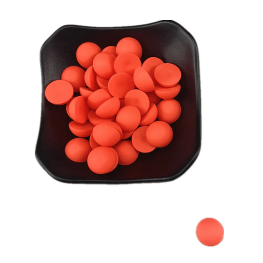 Neon Orange 16mm NEON MATTE Round, Glue on, Resin Pearl Gem (Sold in Pair) Resin Gems