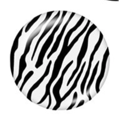 Sundaylace Creations & Bling Resin Gems 16mm Zebra Black-White Stripes Animal Print Dome, Glue on, Acrylic Resin Gems