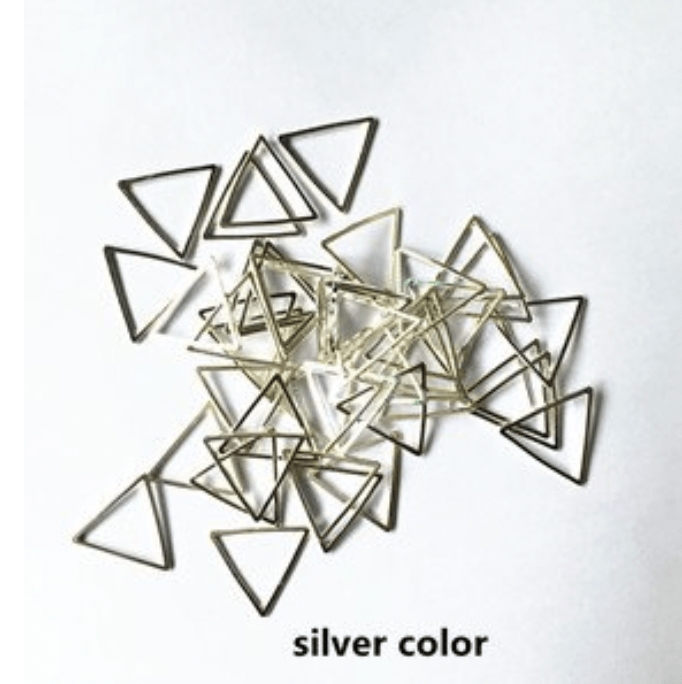 Sundaylace Creations & Bling Earring Findings Silver Triangle (10 Pcs) 18*20mm Gold/Silver Triangle for Necklace Earring Connectors, Earring Findings