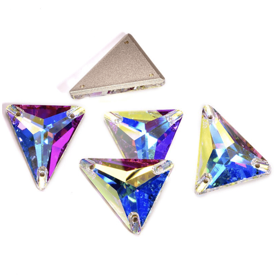 Sundaylace Creations & Bling Fancy Glass Gems 18*21mm AB Isosceles Triangle, New Shape Arrow, 2020, Sew on, Fancy Glass Gem