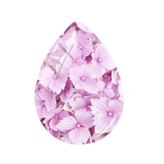 Sundaylace Creations & Bling Resin Gems 18*25mm Pink Floral Garden Print Acrylic Teardrop, Glue on, Resin Gem