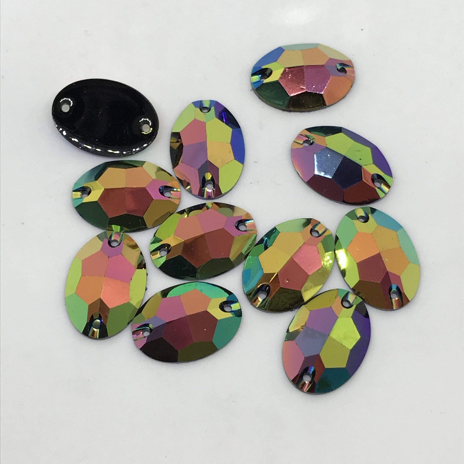 Sundaylace Creations & Bling Resin Gems 18*25mm Rose Gold AB Oval Resin Gem, Sew on