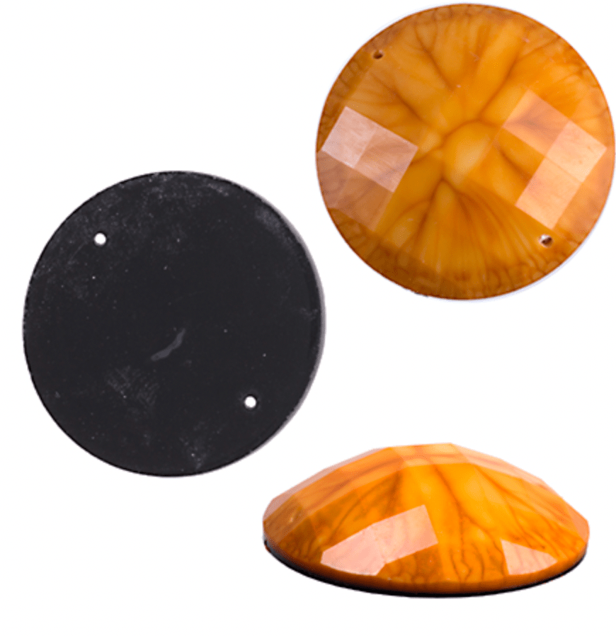John Beads Resin Gems 18mm Orange Marbled Round, Sew-on, Resin gems