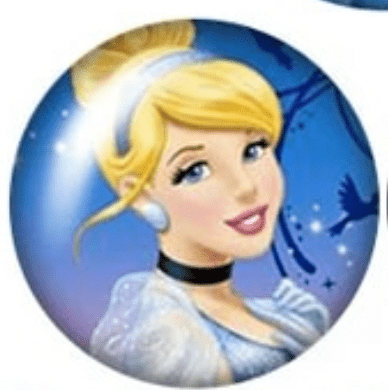 Sundaylace Creations & Bling Resin Gems 18mm Cinderella 18mm Princesses Cartoon Character Acrylic Round Glass, Glue on, Resin Gem (Sold in Pair)