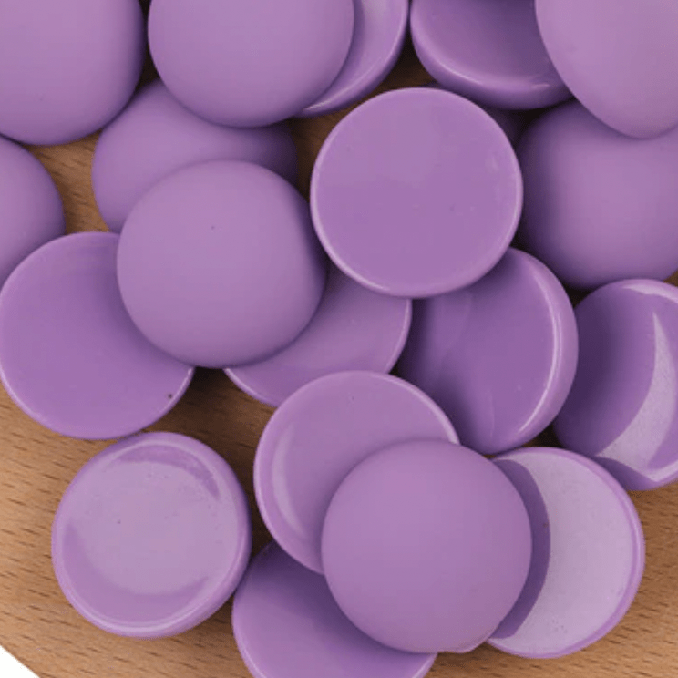 Sundaylace Creations & Bling Resin Gems 19mm Violet Purple 19mm Mixed Smooth Matte Dome Round, Glue on, Resin Gems