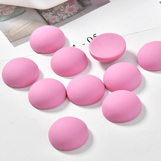 Sundaylace Creations & Bling Resin Gems 19mm Orchid Pink Matte Round, Glue on, Resin Gem