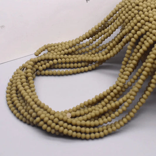 Sundaylace Creations & Bling Rondelle Beads 2*3mm Army Olive Green MATTE Rondelle Beads (~175 pcs)