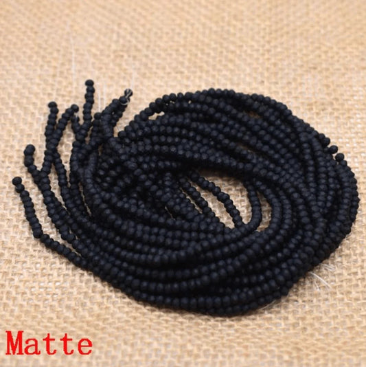 Sundaylace Creations & Bling Rondelle Beads 2*3mm BLACK MATTE Rondelle Beads (~175 pcs)