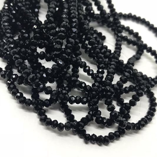 Sundaylace Creations & Bling Rondelle Beads 4*5mm Rondelle 2*3mm and 4mm Black Opaque Rondelle *round beads* Beads