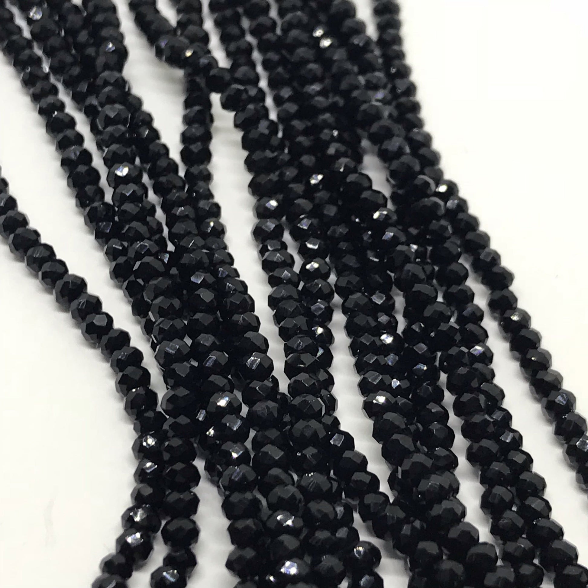 Sundaylace Creations & Bling Rondelle Beads 2*3mm and 4mm Black Opaque Rondelle *round beads* Beads