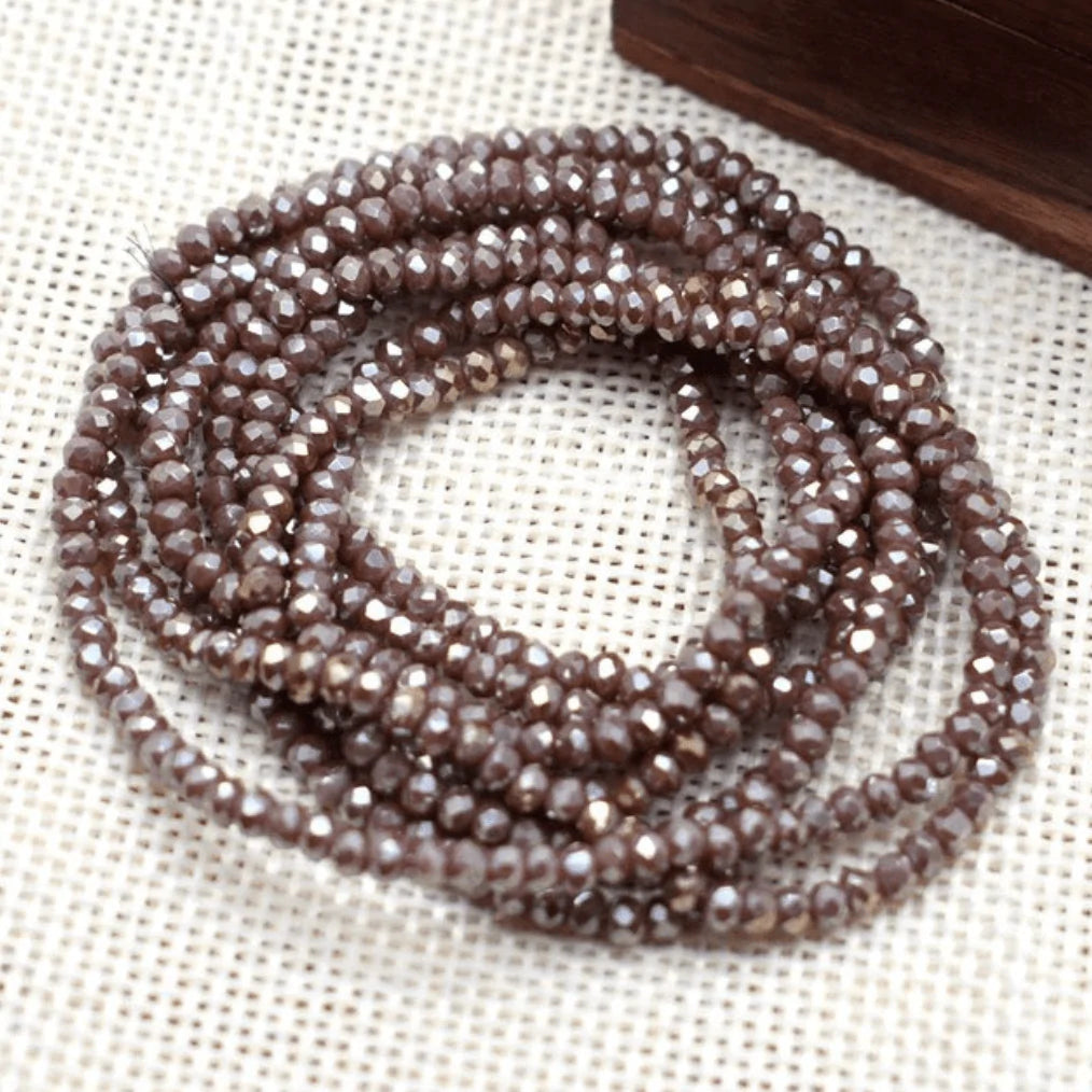 Sundaylace Creations & Bling Rondelle Beads 2*3mm Cafe Brown LUSTER Rondelle Beads (~170 pcs)