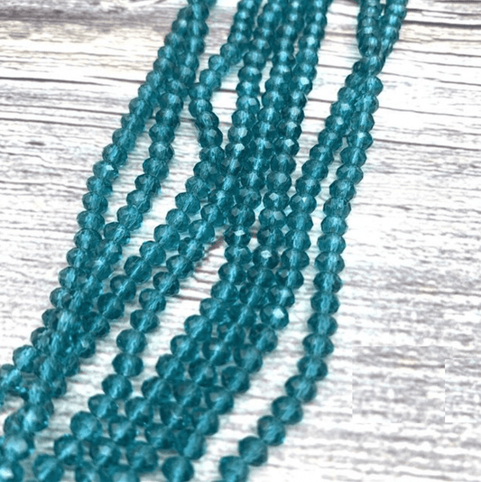 Sundaylace Creations & Bling Rondelle Beads 2*3mm Capri Blue Grade AAA Rondelle Beads