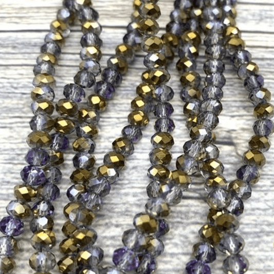 Sundaylace Creations & Bling Rondelle Beads 2*3mm Clear & Gold Half Plated Rondelle Beads
