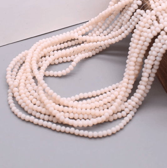 2*3mm Cream Peach Ivory MATTE Rondelle Beads (~175 pcs) Rondelle Beads