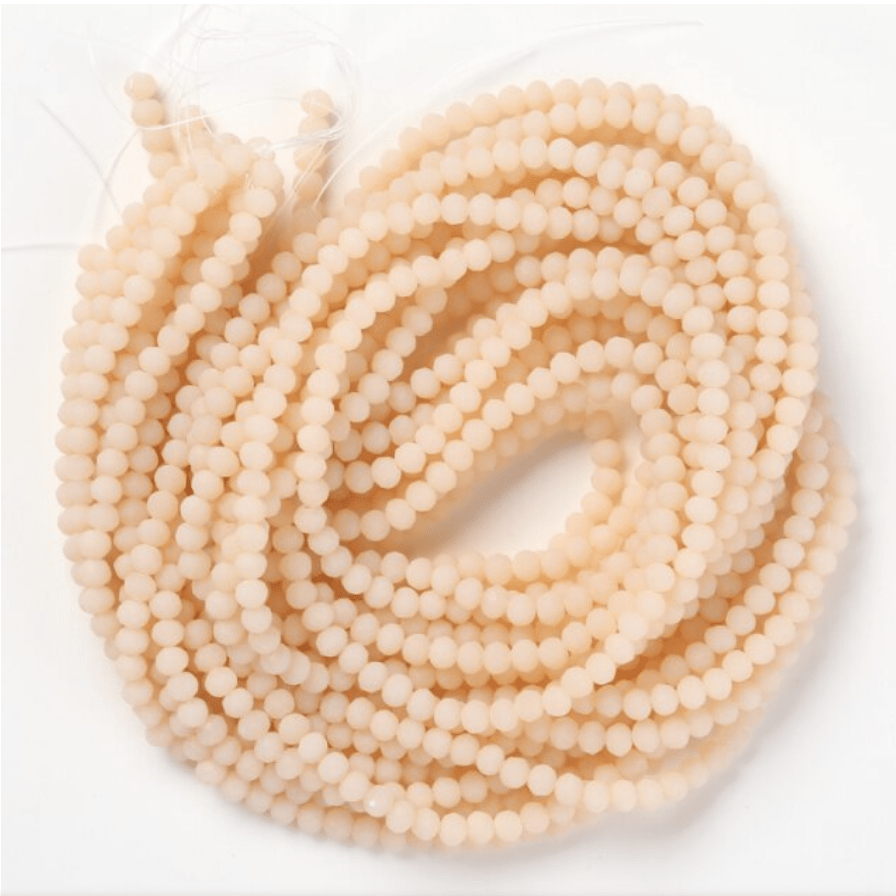 Sundaylace Creations & Bling Rondelle Beads 2*3mm Cream Peach Off White Rondelle Beads Loose 4g