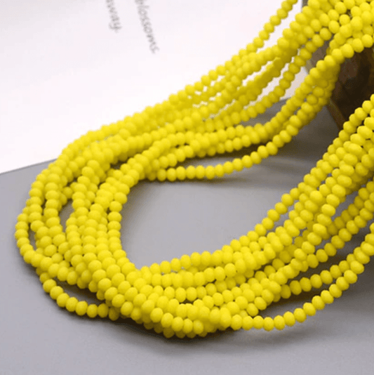 2*3mm Dandelion Yellow MATTE Rondelle Beads (~175 pcs) Rondelle Beads