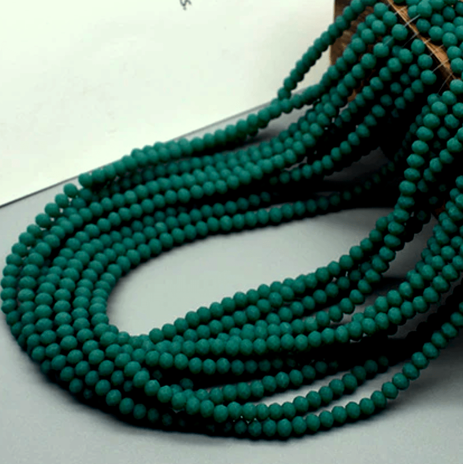2*3mm Hunter Dark Green MATTE Rondelle Beads (~175 pcs) Rondelle Beads