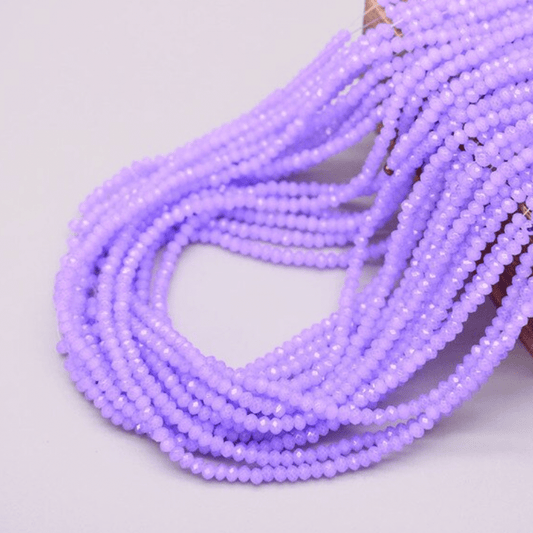 Sundaylace Creations & Bling Rondelle Beads 2*3mm Lavender Purple Opaque Luster Glass Rondelle Beads *Loose ~170 pcs*