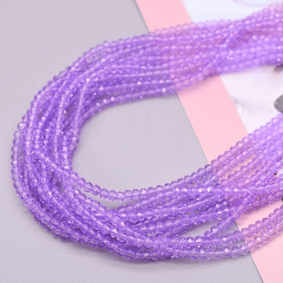 Sundaylace Creations & Bling Rondelle Beads 2*3mm Light Lilac Purple Luster Glass Rondelle Beads *Loose ~170 pcs*