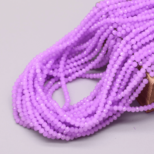 Sundaylace Creations & Bling Rondelle Beads 2*3mm Light Purple-Pink Opaque Luster Glass Rondelle Beads *Loose ~170 pcs*