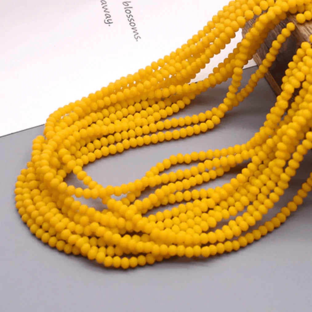 Sundaylace Creations & Bling Rondelle Beads 2*3mm Mustard Yellow MATTE Rondelle Beads (~175 pcs)